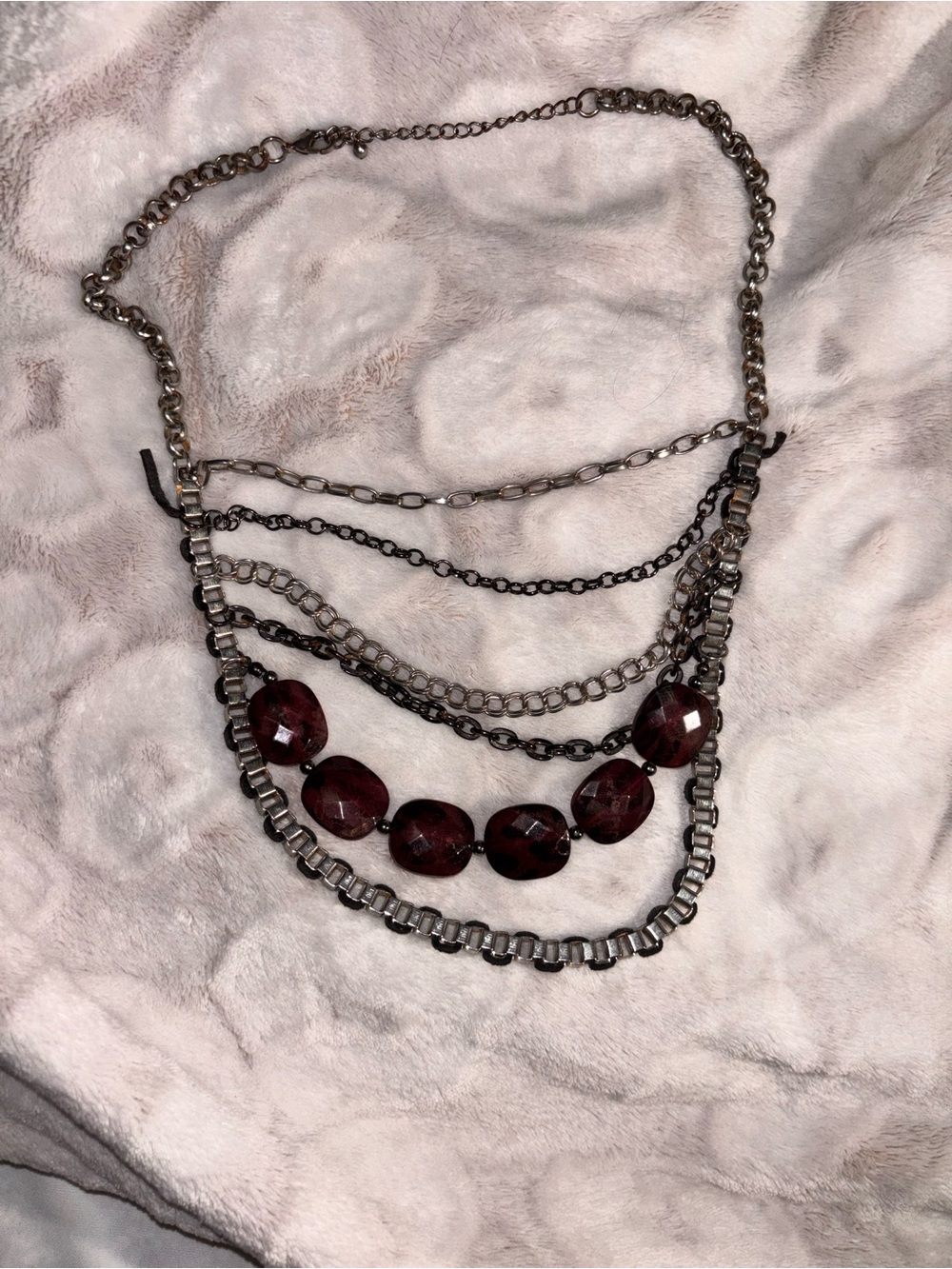 Dark goth layered necklace
